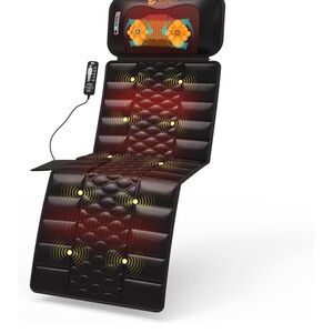 Black Massage Chair Pad with Remote